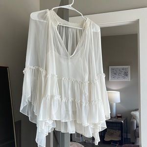 Alice + Olivia flowy white top